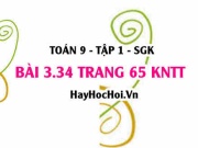 Bài 3.34 Toán 9 tập 1 SGK Kết nối tri thức